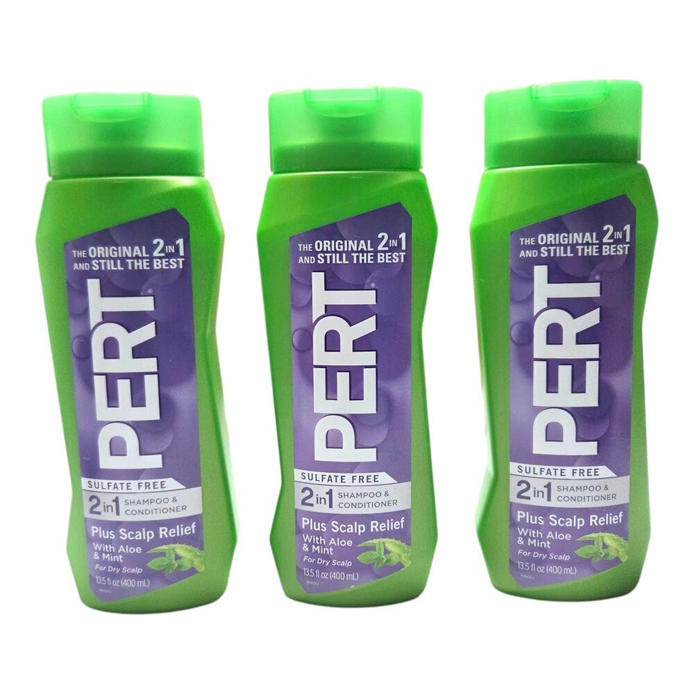 Pert Plus 2 in 1 Scalp Relief Sulfate Free Aloe Mint Shampoo 3 Pack